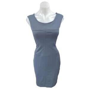Cynthia Rowley Blue Gray Sleeveless Back Zip Mini Bodycon Tank Sheath Dress XS